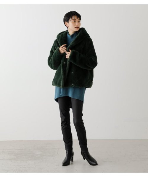 AZUL by moussy(アズールバイマウジー)/FLUFFY HOODIE SHORT COAT/img21