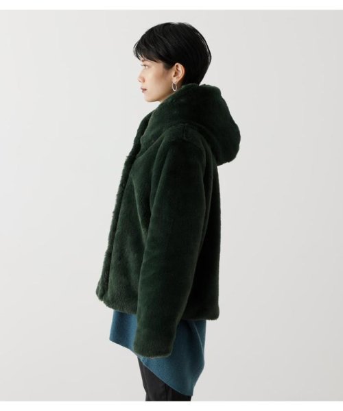 AZUL by moussy(アズールバイマウジー)/FLUFFY HOODIE SHORT COAT/img23
