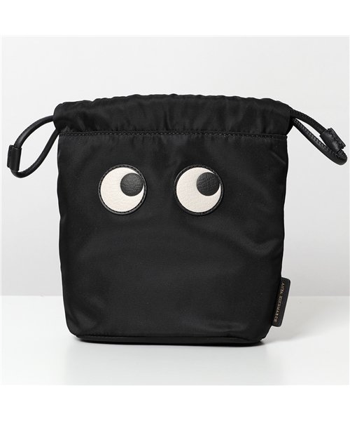 ANYA HINDMARCH(アニヤハインドマーチ)/【ANYA HINDMARCH(アニヤハインドマーチ)】152983 DRAWSTRING POUCH EYES ナイロン ポーチバッグ 巾着バッグ BLACK/img03