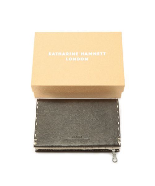 キャサリンハムネット 財布 二つ折り財布 本革 メンズ レディース ミドル KATHARINE HAMNETT 490－58705 