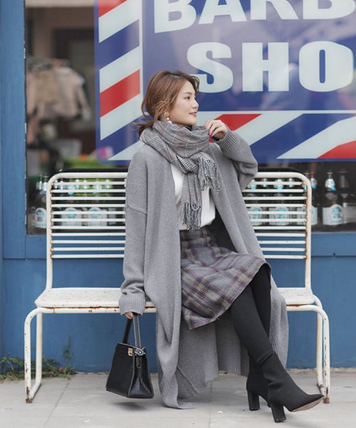 超目玉 レディース 秋 冬 韓国ファッションスカート ボトムス 冬物 ハーフ丈 ひざ丈 Aライン ハイウエスト 厚手 ミディアムスカート ハーフ丈スカート ドゥーベル Doux Belle Magaseek