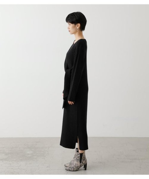 AZUL by moussy(アズールバイマウジー)/FRONT LINK ASYMMETRY KNIT OP/img05