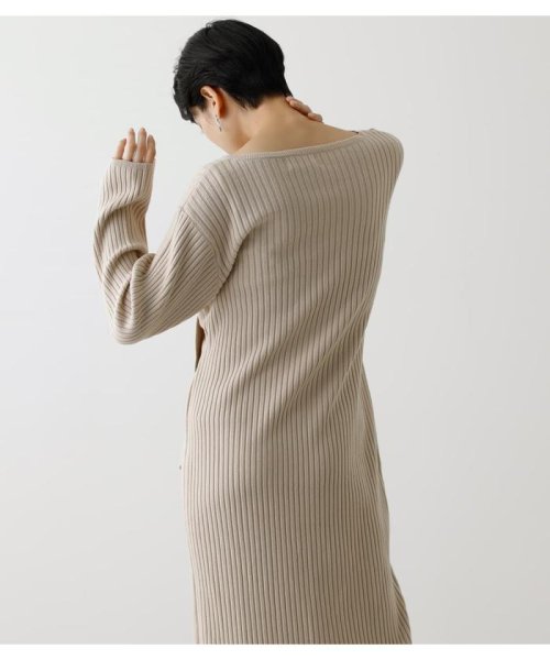 AZUL by moussy(アズールバイマウジー)/FRONT LINK ASYMMETRY KNIT OP/img19