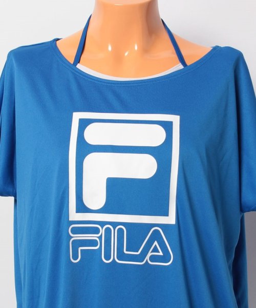 FILA(フィラ（スイムウェア）)/【FILA】ロゴプリントT付きビブトップ水着3点セット/img03