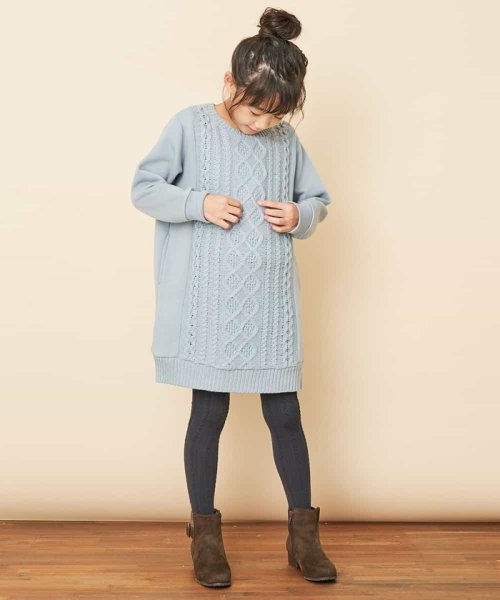 セール 100 130 ケーブルニットドッキングトレーナーワンピース Web限定サイズ アー ヴェ ヴェキッズ A V V Kid S Magaseek