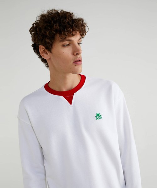 BENETTON (mens)(ベネトン（メンズ）)/リブカラー切り替えガゼット付きスウェットトップス/img03