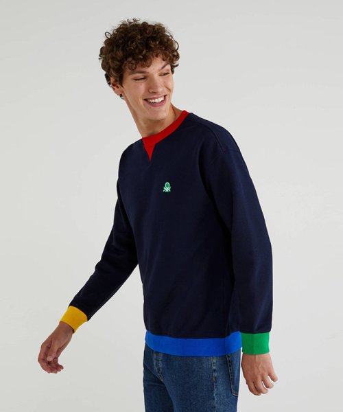 BENETTON (mens)(ベネトン（メンズ）)/リブカラー切り替えガゼット付きスウェットトップス/img10