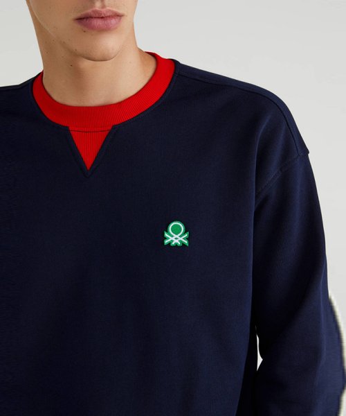 BENETTON (mens)(ベネトン（メンズ）)/リブカラー切り替えガゼット付きスウェットトップス/img13