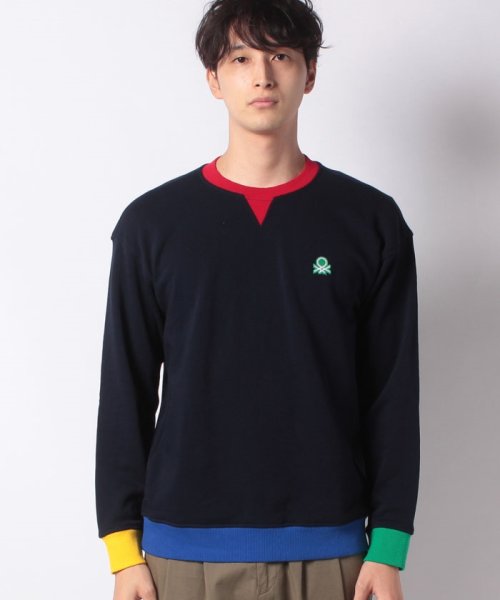 BENETTON (mens)(ベネトン（メンズ）)/リブカラー切り替えガゼット付きスウェットトップス/img15