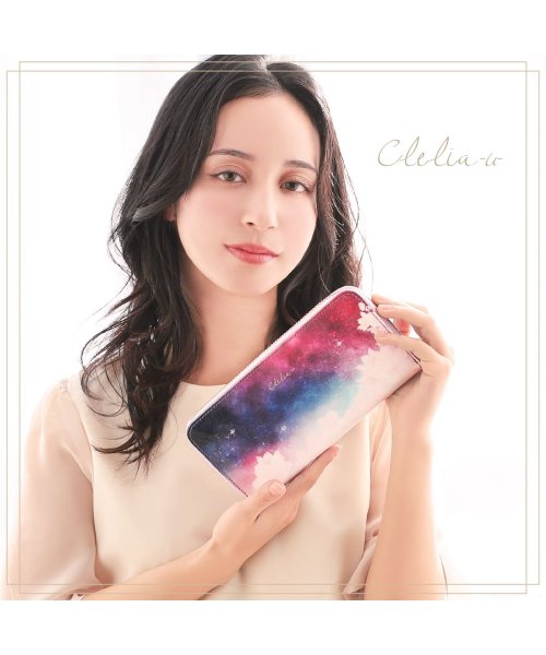 Clelia-u-(クレリアユー)/長財布 レディース 花柄 レディース長財布 本革 日本製 薄マチ 大容量 ギャルソン 星空 宇宙柄 アートレザー 絵画 ブランド 新品 CLU－369/img05