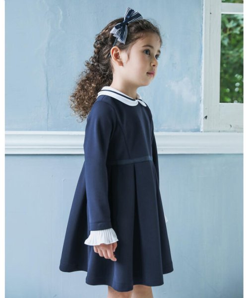 シフォン 衿 取り外し 長袖 ワンピース 110 130cm ベベ Bebe Magaseek シフォン 衿 取り外し 長袖 ワンピース 110 130cm ベベ Bebe Magaseek