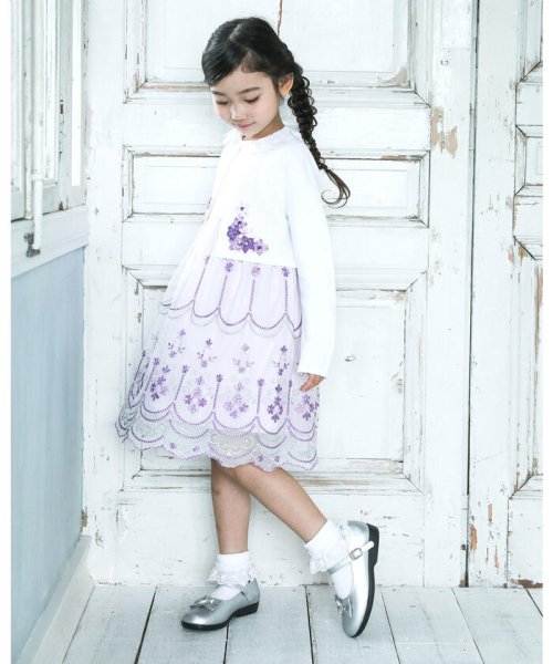 ベベ(BeBe) |ボレロ ＋ レース 刺繍 ワンピース セット （110～130cm  