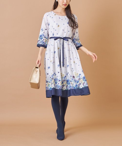 セール ウエストりぼん付きパネルフラワープリントワンピース トッコクローゼット Tocco Closet Magaseek