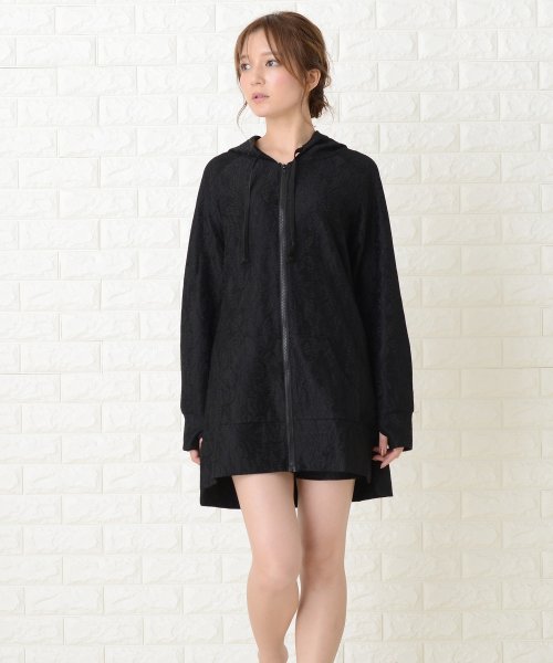 セール Uvカットレースフード付き長袖ロング丈ラッシュガード レースレディース Lace Ladies Magaseek