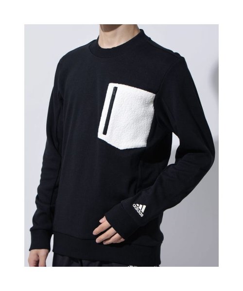 アディダス Adidas メンズ スウェットトレーナー Mmhwinterfleeceクルーネックスウェット Gm0900 ブラック アディダス Adidas Magaseek