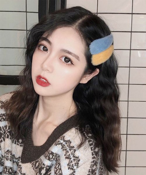 セール ファーカラー Bigオーバルヘアクリップ ヘアアクセサリー 大きめ ヘア留め 前髪 オシャレ プレゼント かわいい 子供 大人 セイヘイショップ Seiheishop Magaseek