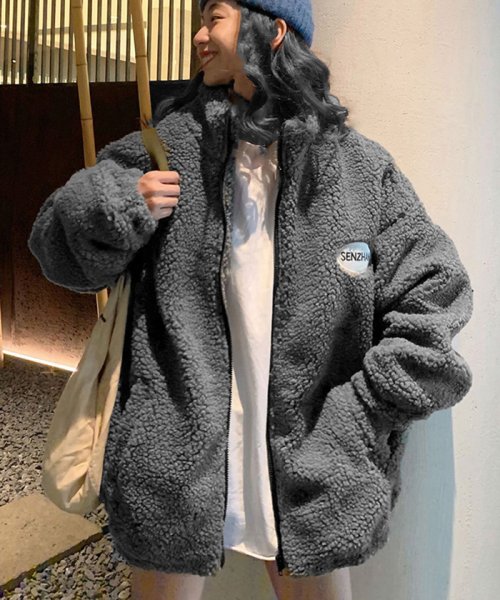 セール ブルゾンジャケット レディース ボアジャケット もこもこ 防寒コート ビッグシルエット 新作 秋 冬 アウター ボリューム袖 ミニミニストア Miniministore Magaseek