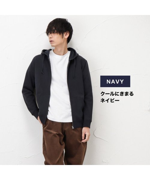 MAC HOUSE(men)(マックハウス（メンズ）)/NAVY ネイビー コットン裏毛ジップパーカー MH/03723FW/img07