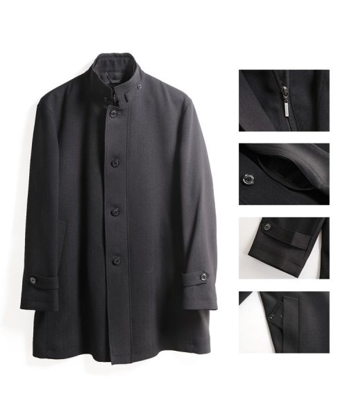 [HALEINE]ビジネスコートメンズ ライナー付きビッグサイズ ブラック