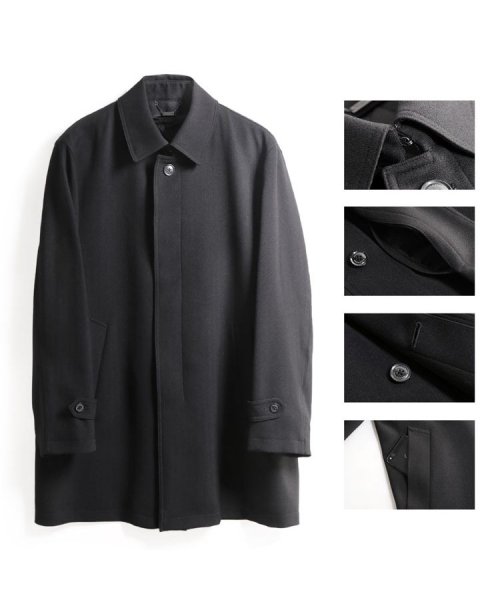 [HALEINE]ビジネスコートメンズ ライナー付きビッグサイズ ブラック