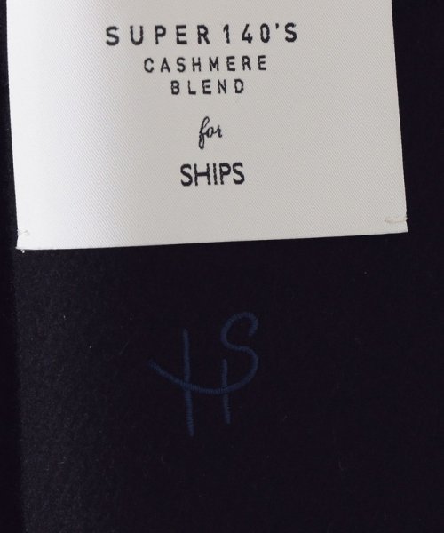 SHIPS MEN(シップス　メン)/【WEB限定】SHIPS: スーパー140'S ウール/カシミヤ ワンポイント ロゴ ショールカラー メルトン ショート コート/img31