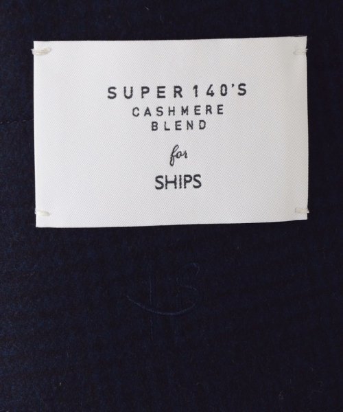 SHIPS MEN(シップス　メン)/【WEB限定】SHIPS: スーパー140'S ウール/カシミヤ ワンポイント ロゴ ショールカラー メルトン ショート コート/img33