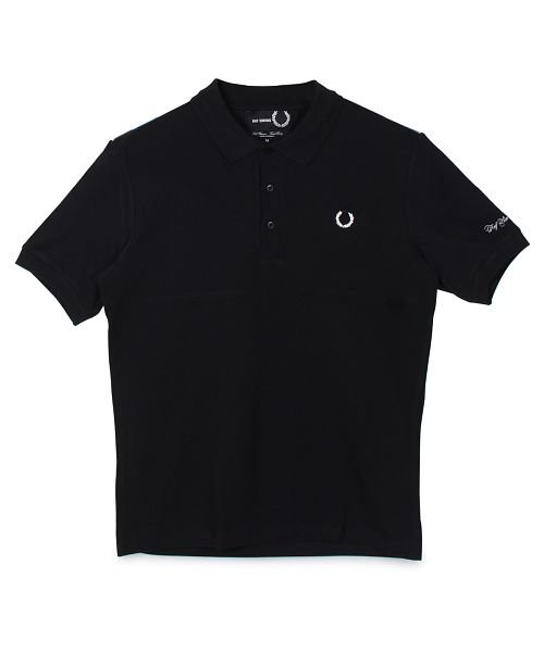 FRED PERRY(フレッドペリー)/フレッドペリー ラフシモンズ FRED PERRY RAF SIMONS ポロシャツ 半袖 メンズ コラボ YOKE PRINT POLO ブラック ホワイト /img09