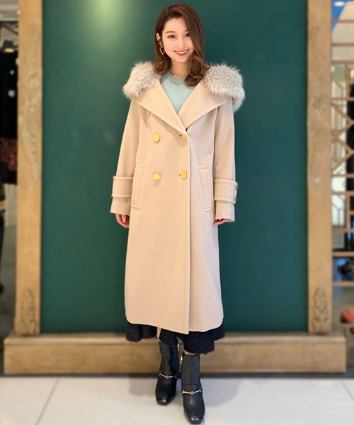 フードファー付ウールコート レディースファッション 阪急百貨店公式通販 Hankyu Fashion