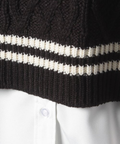 セール 3gライン入りケーブルベスト シャツset イング Ingni Magaseek