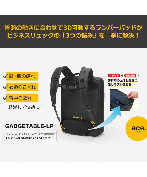 ACEGENE(エースジーン)/エースジーン リュック ace.GENE ビジネスバッグ ビジネスリュック GADGETABLE－LP ガジェタブルLP A4 B4 19L 55539/img01