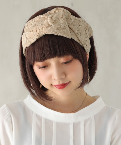 リボンデザインレースヘアバンド オシャレウォーカー Osharewalker Magaseek