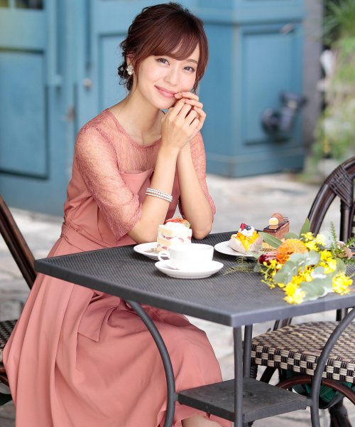 ウエストリボンフィッシュテールドレス 結婚式 ワンピース パーティードレス 結婚式