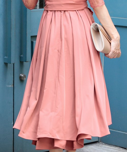 ウエストリボンフィッシュテールドレス 結婚式 ワンピース パーティードレス 結婚式