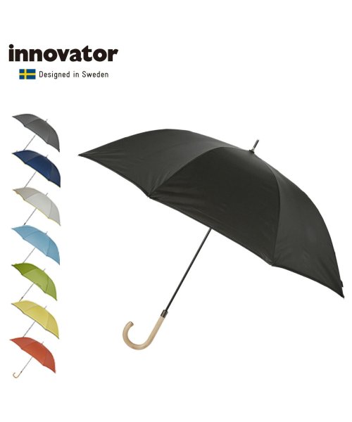 innovator(イノベーター)/イノベーター innovator 傘 長傘 軽量 メンズ レディース ジャンプ 雨傘 雨具 65cm 無地 耐風骨傘 ワンタッチ ブラック グレー ネイビー ベ/img01