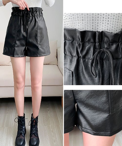 セール 30 Off ボードショートパンツ レディース フェイクレザーショートパンツ レザーパンツ 短パン ショーパン 革 ボトムス 黒 ショッピングゴー Shoppinggo Magaseek
