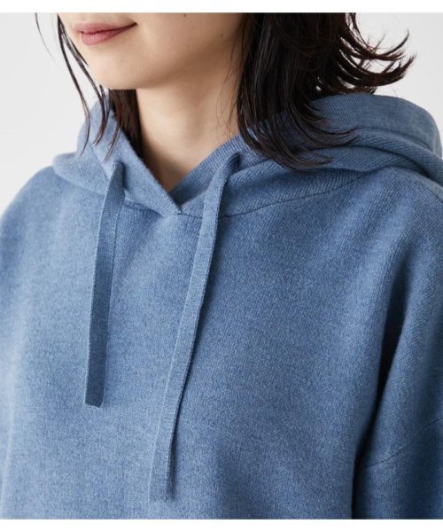 AZUL by moussy(アズールバイマウジー)/SIDE SLIT KNIT HOODIE/img25