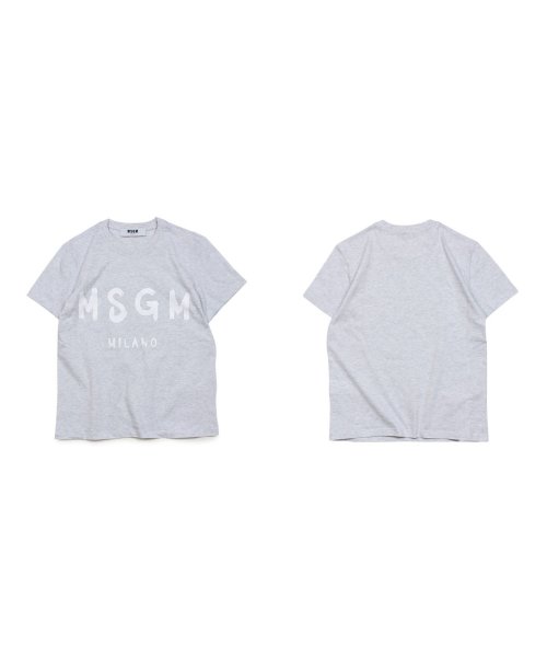 Msgm エムエスジーエム Tシャツ 半袖 レディース New Rubbed Logo T Shirts グレー Mdm60 94 エムエスジーエム Msgm Magaseek