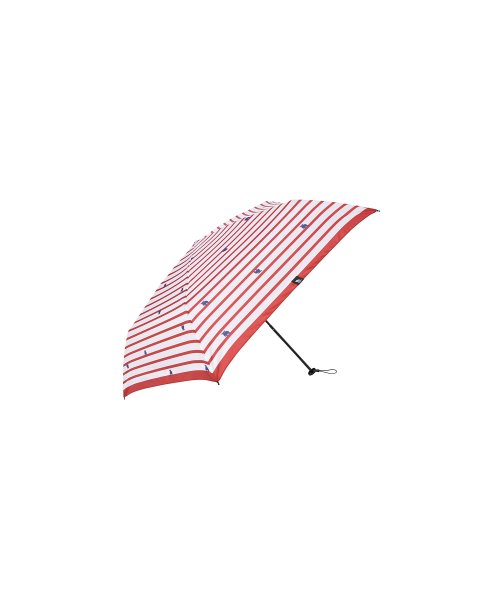 moz(モズ)/moz 耐風骨UV軽量折りたたみ傘 ボーダーレッド/img01