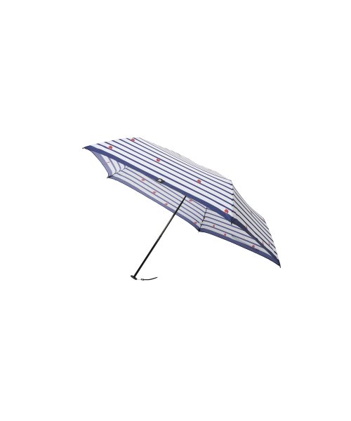 moz(モズ)/moz 耐風骨UV軽量折りたたみ傘 ボーダーブルー/img03