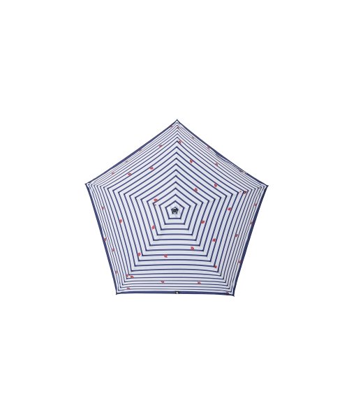 moz(モズ)/moz 耐風骨UV軽量折りたたみ傘 ボーダーブルー/img05