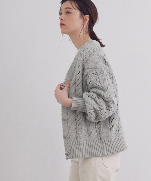 セール セット対応 スプリング透かしケーブル編みニットカーディガン マドモアゼル ロペ Mademoiselle Rope Magaseek