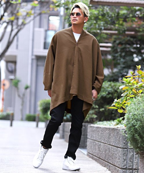 ビックシルエットウールタッチドルマンポンチョコート コート メンズ ポンチョ ビッグシルエット ウールタッチ ラグスタイル Luxstyle Magaseek