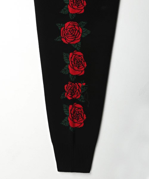 LUXSTYLE(ラグスタイル)/袖薔薇クルーネックコットンニット/ニット メンズ セーター ビッグシルエット 薔薇 ロゴ/img10