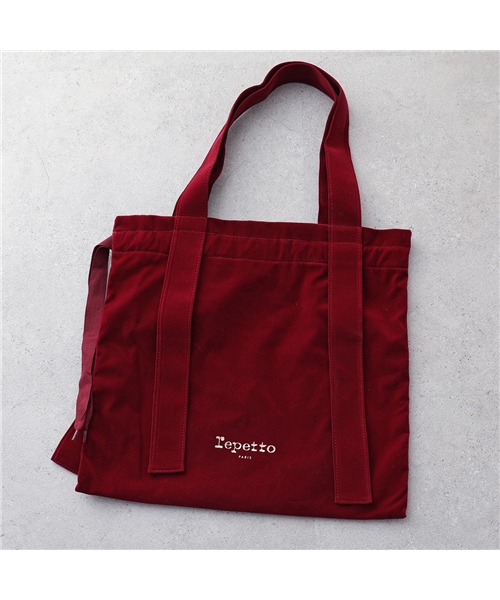 【repetto(レペット)】B0333V Rondo tote bag with knots ベルベット トートバッグ ハンドバッグ 巾着 ロゴ  レディース