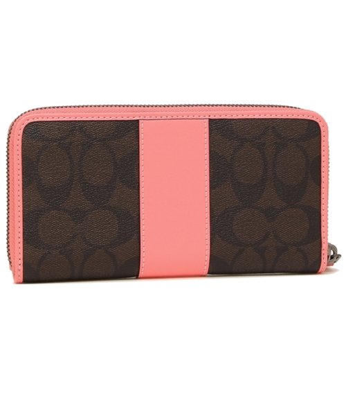 クーポン コーチ 長財布 アウトレット レディース Coach Qbr6k ブラウン ピンク コーチ Coach Magaseek