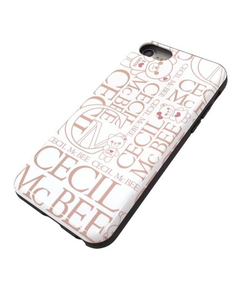 CECIL McBEE(セシルマクビー)/iphone se3 ケース セシルマクビー CECILMcBEE LOGO WHITE スタンドミラー付きカード収納背面ケース iphone se2 ケース/img01