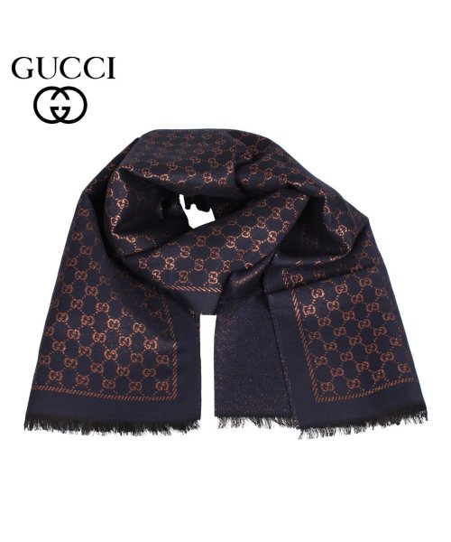 グッチ Gucci マフラー スカーフ メンズ レディース イタリア製 Scarf ネイビー g187 グッチ Gucci Magaseek