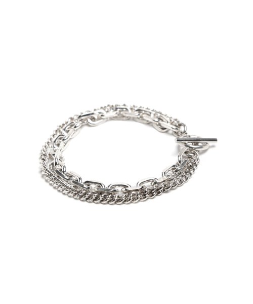 MAISON mou(メゾンムー)/【YArKA/ヤーカ】silver925 thick flat & oval chain bracelet [F918]/喜平&楕円ミックスブレスレット シルバ/img03