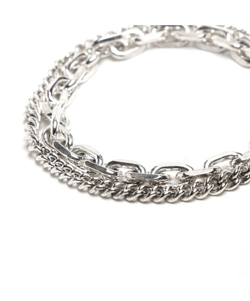 MAISON mou(メゾンムー)/【YArKA/ヤーカ】silver925 thick flat & oval chain bracelet [F918]/喜平&楕円ミックスブレスレット シルバ/img05