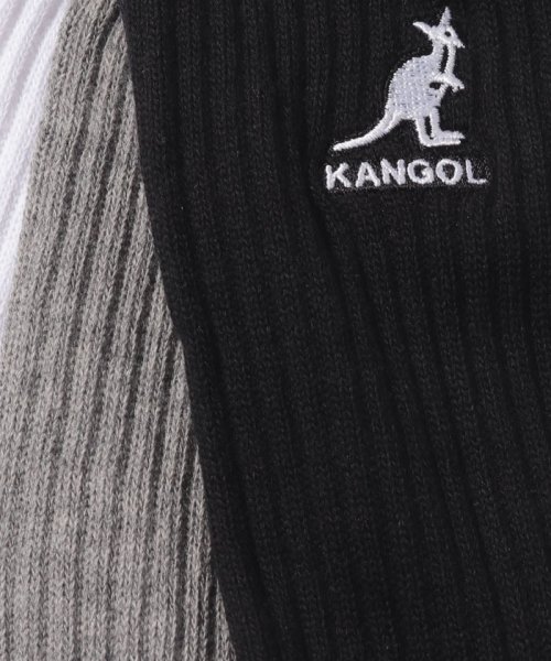 KANGOL(KANGOL)/KANGOL ワンポイント刺繍ロゴ3Pクルーソックス/img01